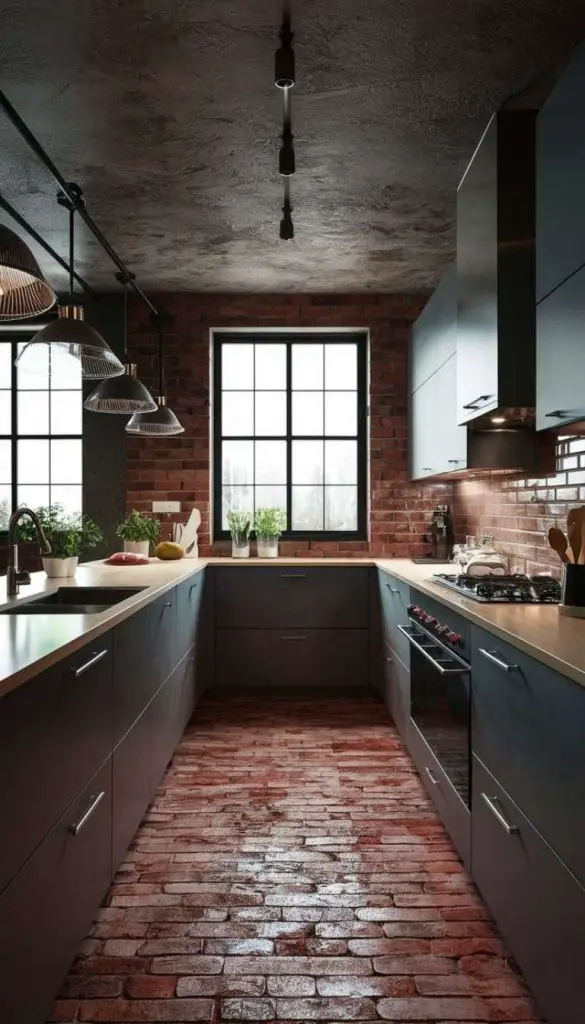 Exposed Brick Floor