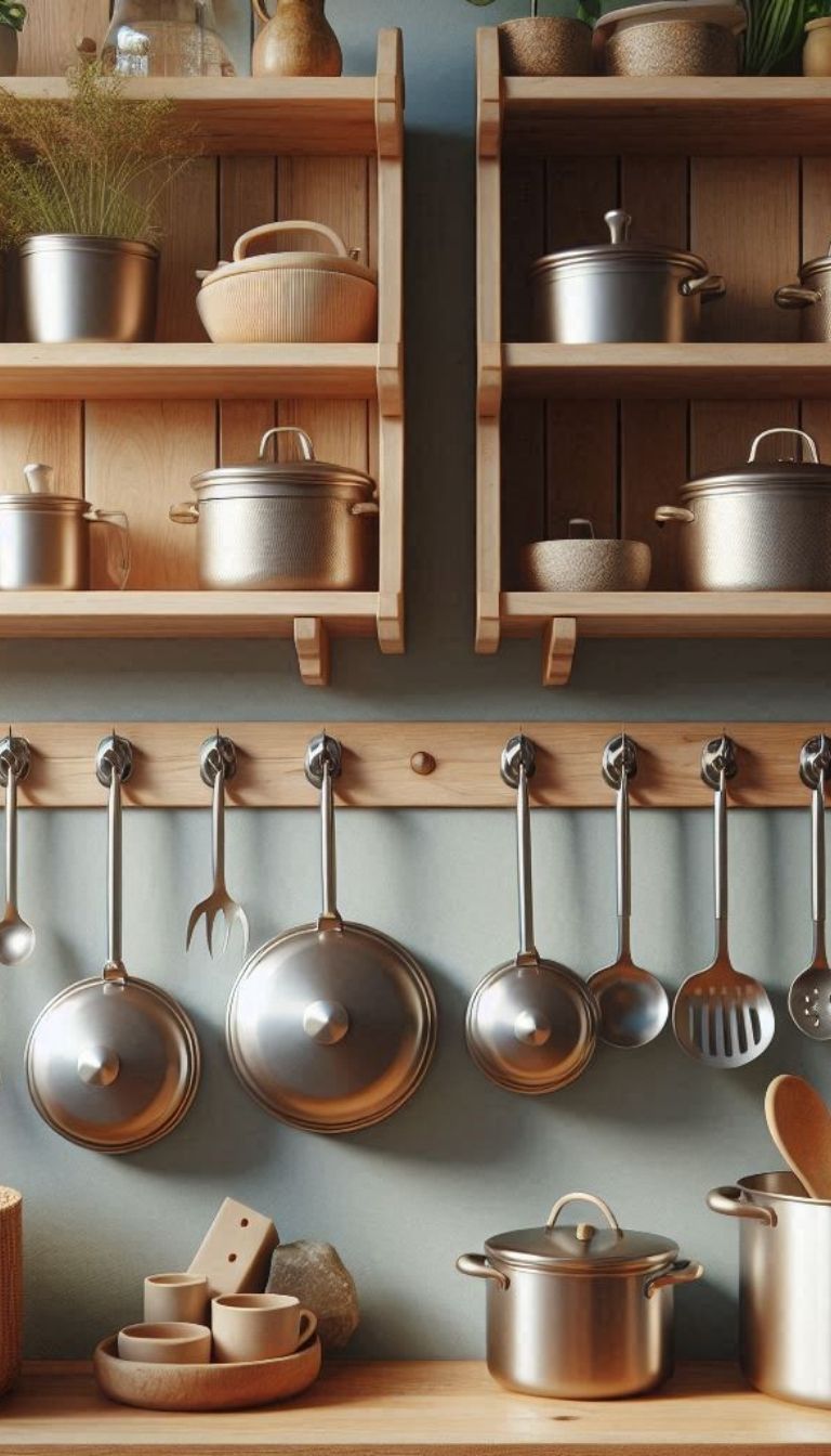 11+ Genius Hanging Cookware Storage Ideas 5 Hooks Under Shelves