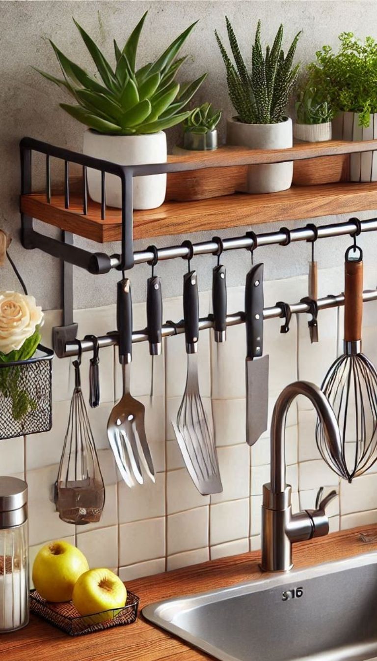 11+ Genius Hanging Cookware Storage Ideas 4 Over-the-Sink Hanging Racks
