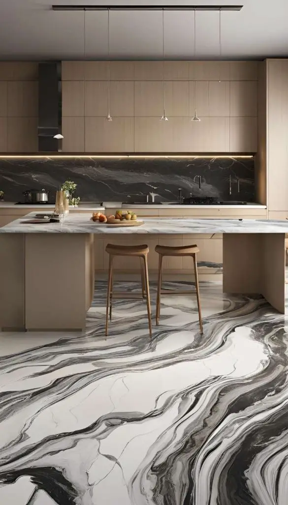 River Flow Marble Floor