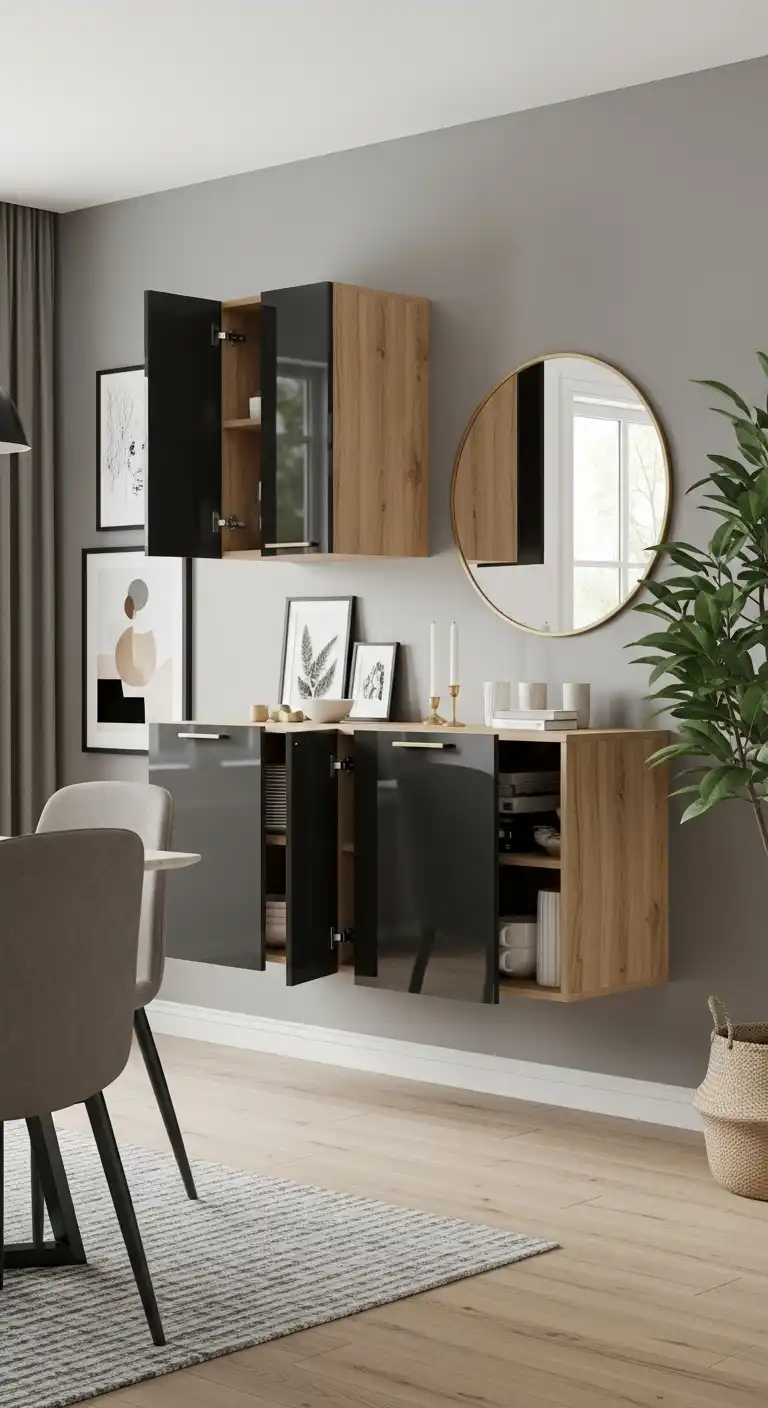 1. Minimalist Floating Cabinets