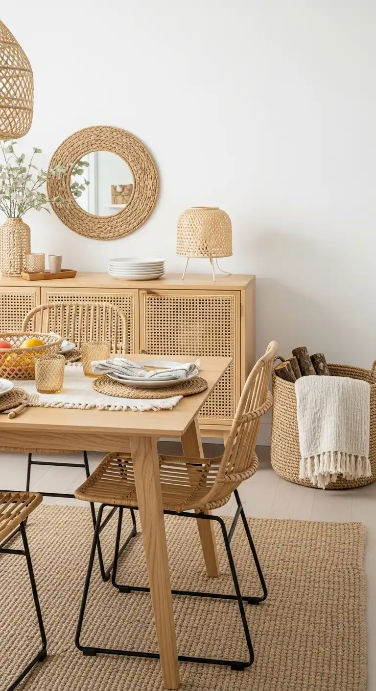 10. Incorporate Woven and Rattan Accents