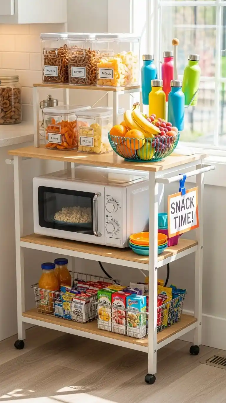 11. Kitchen Cart as a Kid-Friendly Snack Station