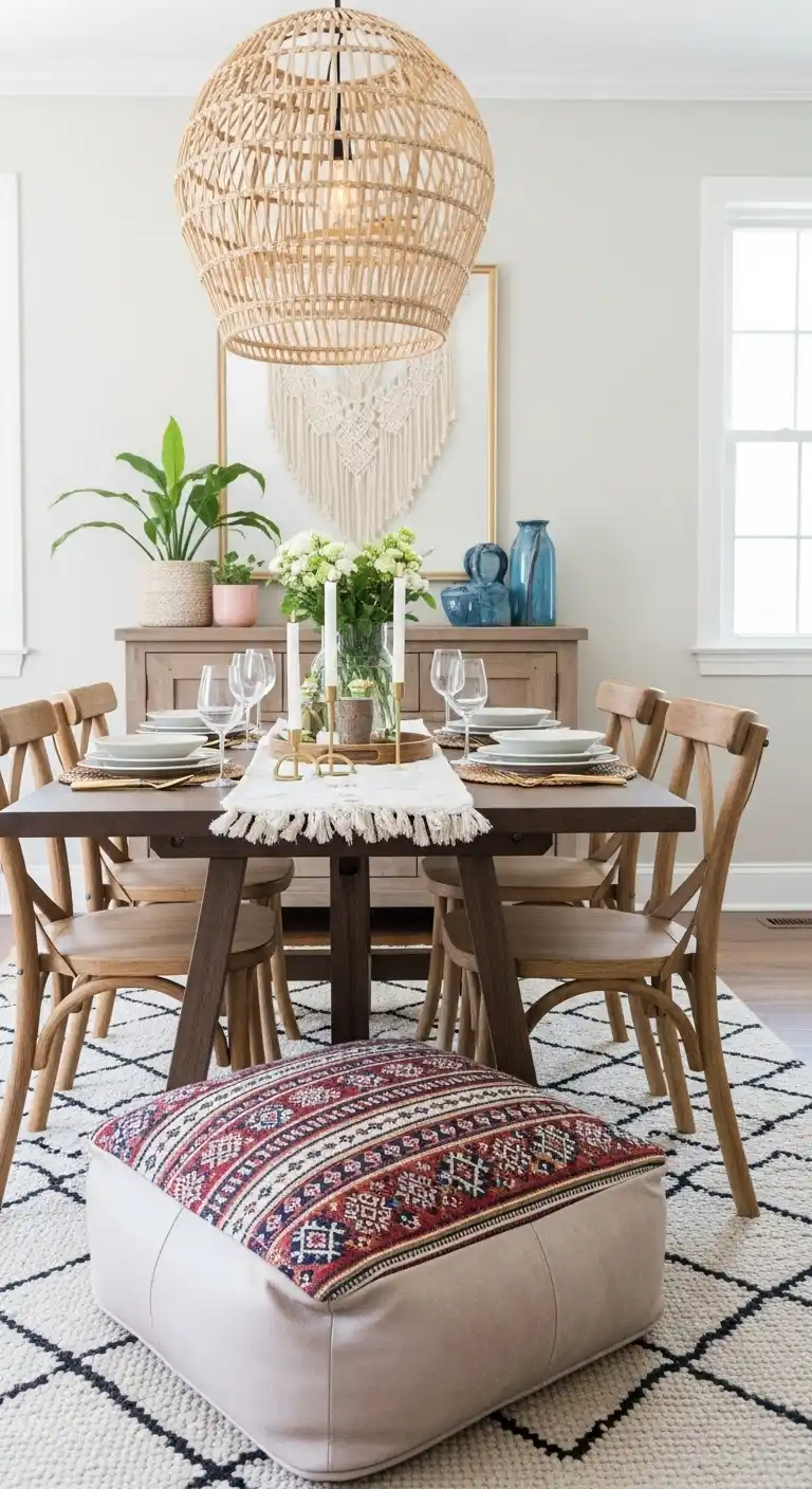 12. Add a Floor Pouf or Ottoman for Extra Seating