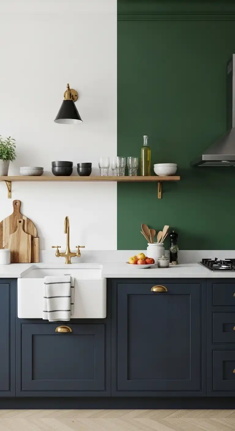 21 Trendy Kitchen Design Ideas for a Modern Home Vibe 15 14. Contrasting Color Schemes