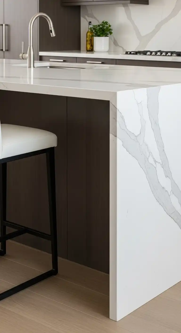 21 Trendy Kitchen Design Ideas for a Modern Home Vibe 21 20. Waterfall Edge Countertops