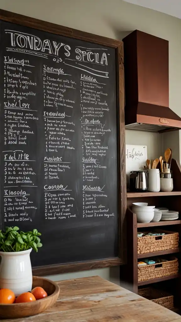 15 Kitchen Wall Art Inspirations for a Stylish Upgrade 4 3. Chalkboard Art
