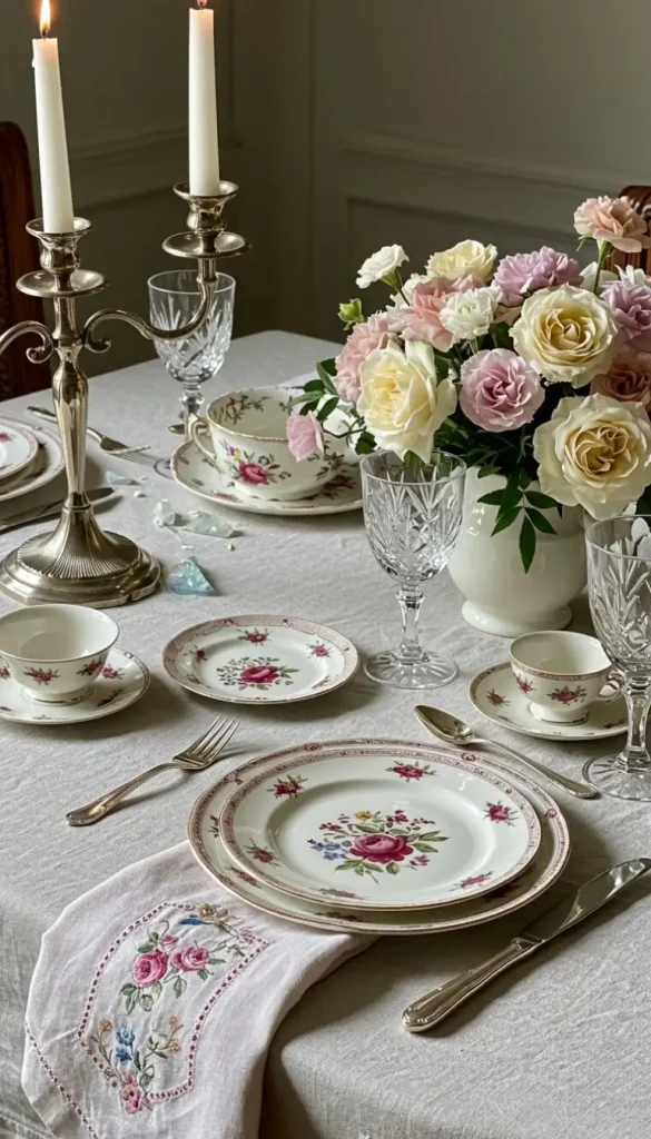 Decorate with Antique or Vintage-Inspired Tableware