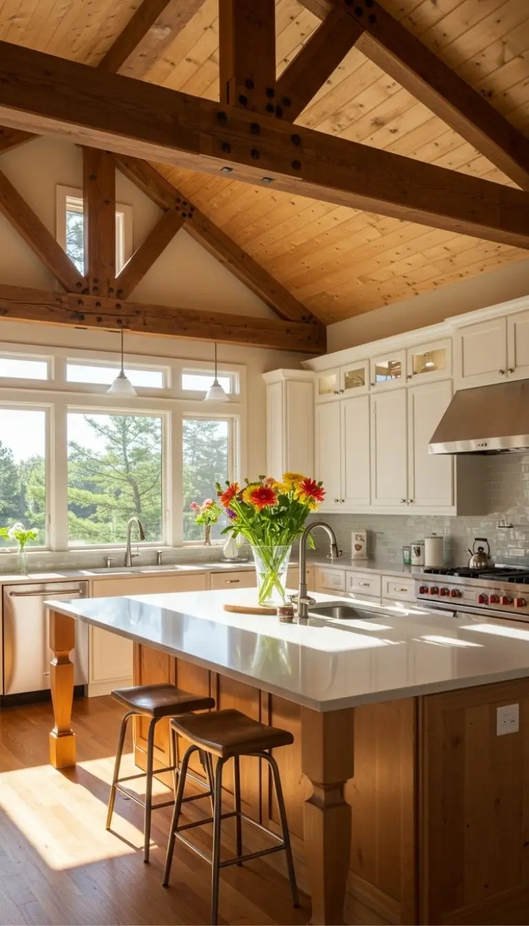 Vaulted Ceilings with Exposed Beams