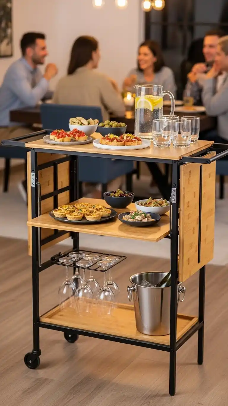 6. Foldable Kitchen Cart for Flexibility