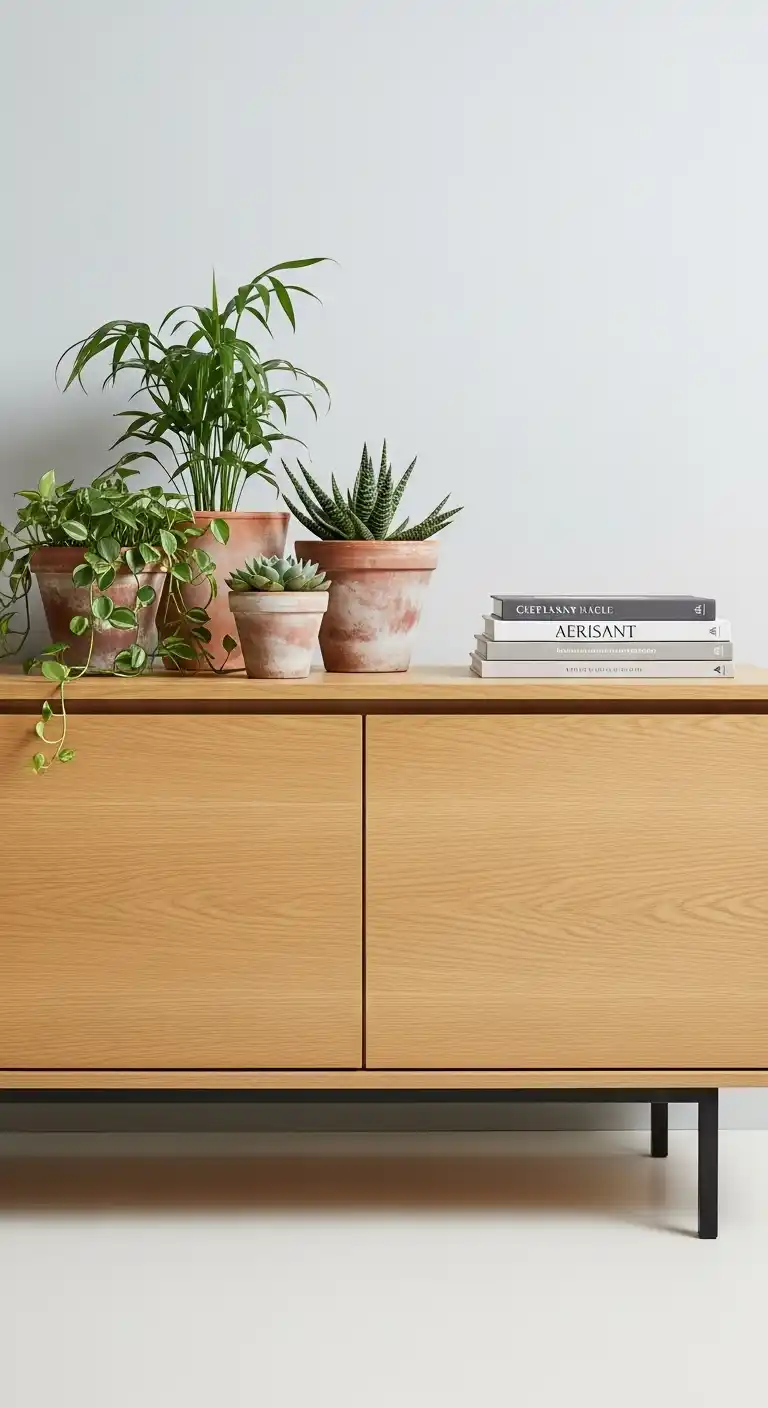 9. Scandinavian-Inspired Light Wood Cabinets