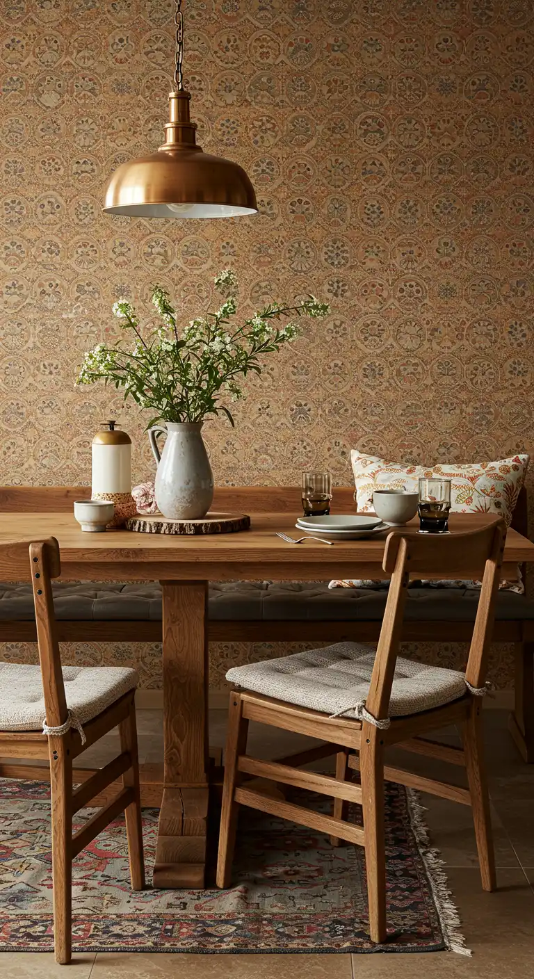 7 Dining Room Wallpaper Ideas for a Stunning Space 8 Boho-Inspired Textures 1
