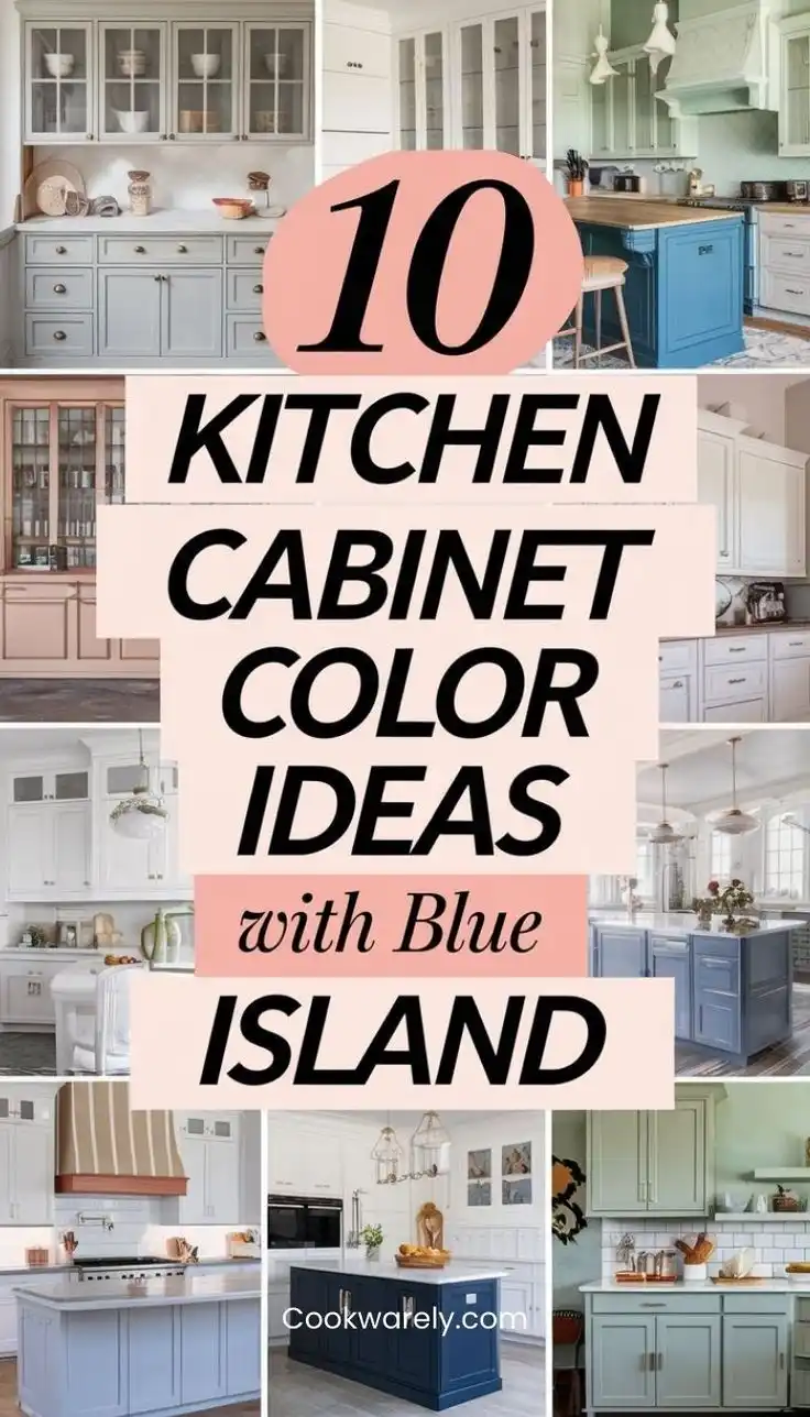 10 Creative Kitchen Cabinet Color Ideas with Blue Island