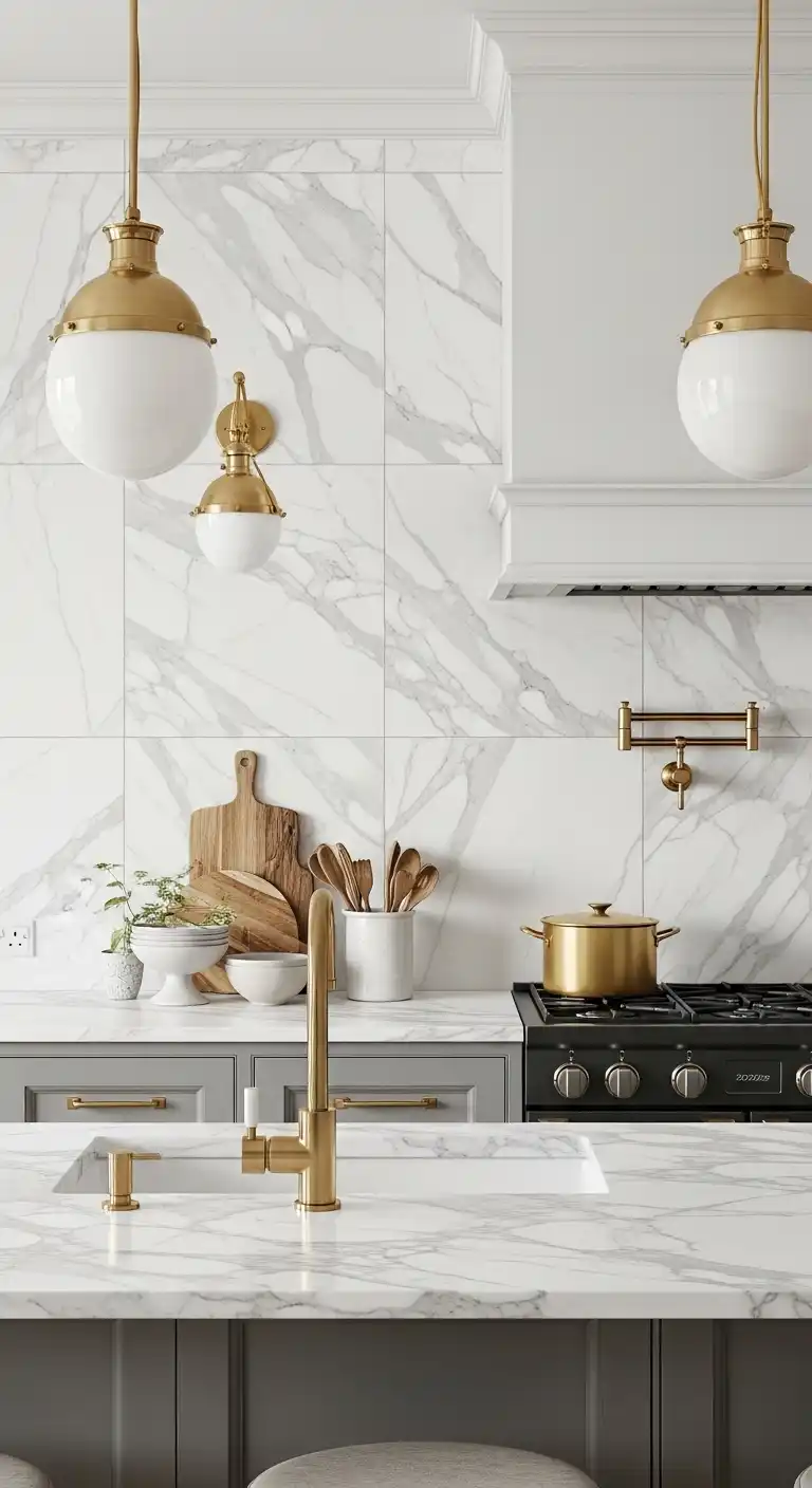 17. Marble-Effect Porcelain Tiles
