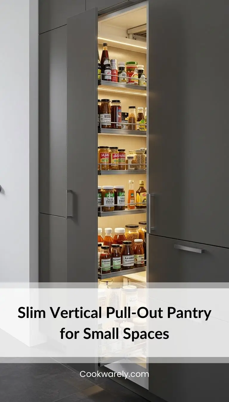 Slim Vertical Pull-Out Pantry for Small Spaces