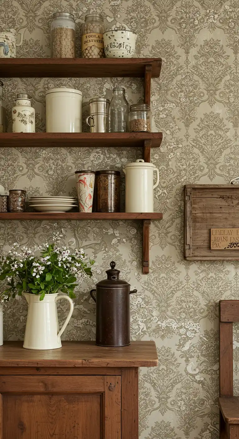 9 Trendy Kitchen Wallpaper Ideas for a Fresh New Look 4 3. Vintage-Inspired Prints
