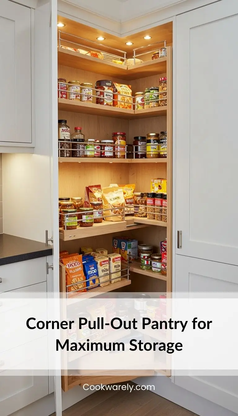 Corner Pull-Out Pantry for Maximum Storage