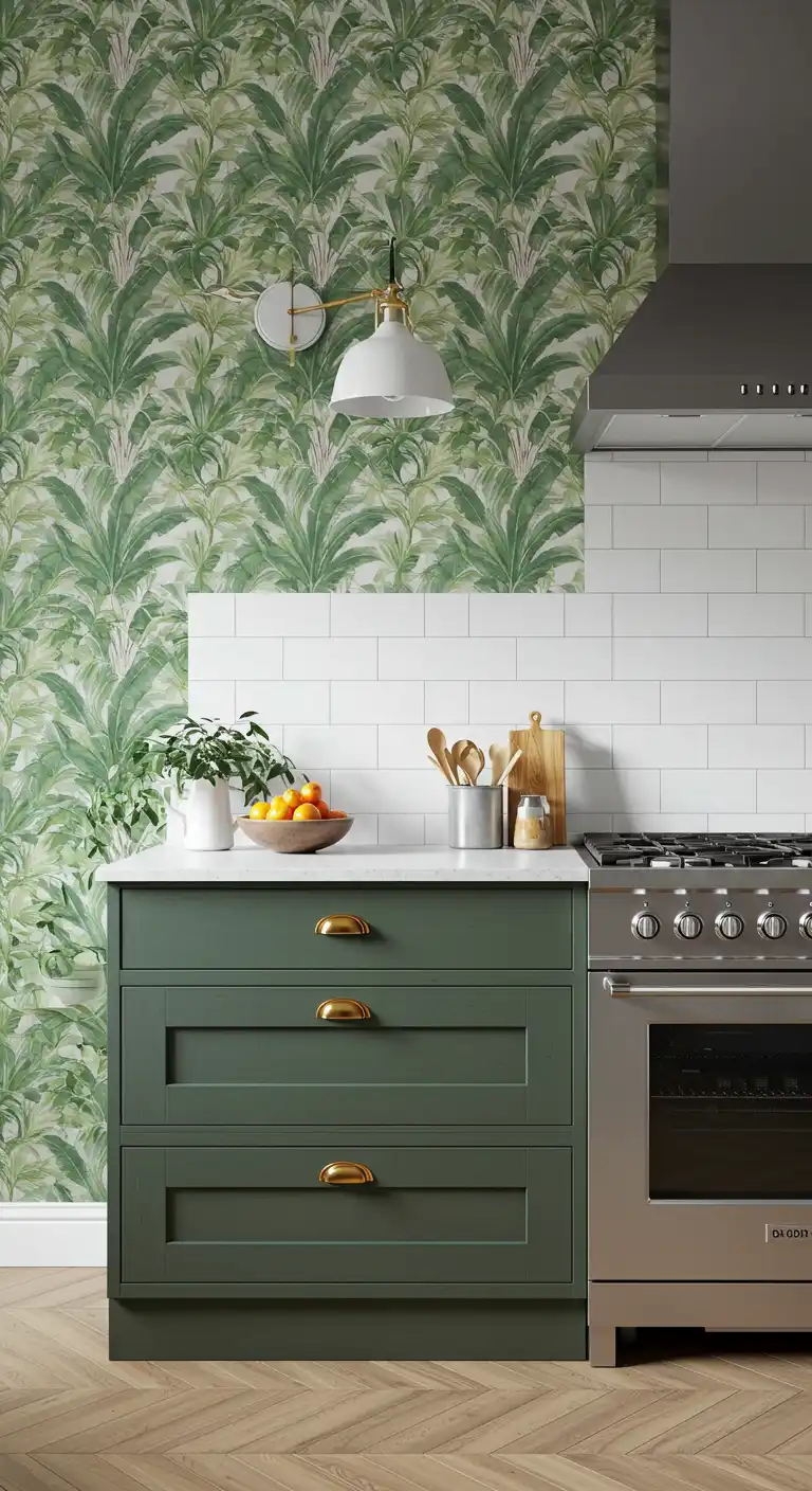 9 Trendy Kitchen Wallpaper Ideas for a Fresh New Look 6 5. Botanical & Tropical Prints