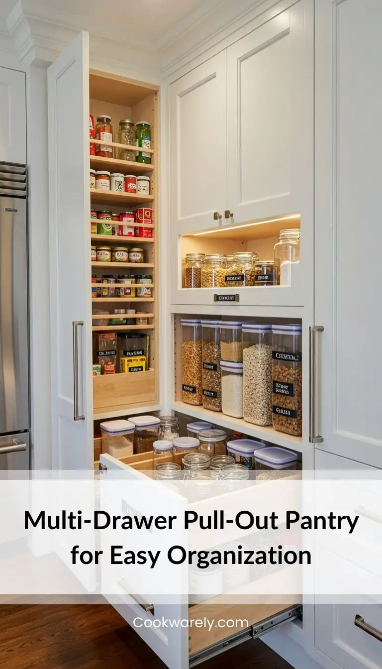 Multi-Drawer Pull-Out Pantry for Easy Organization