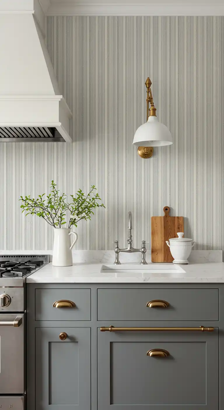 9 Trendy Kitchen Wallpaper Ideas for a Fresh New Look 8 7. Classic Stripes