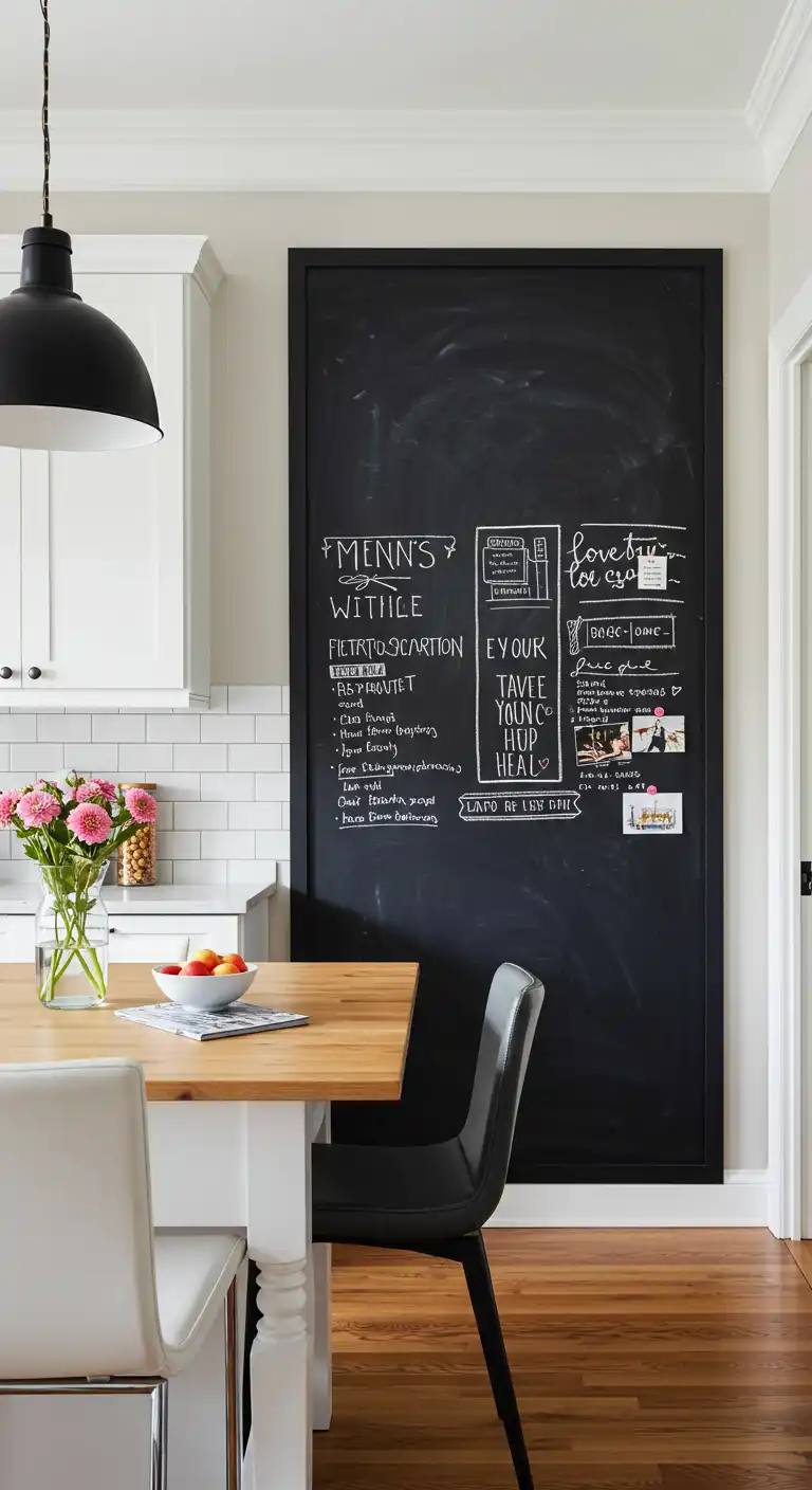 7 Modern Kitchen Wall Art Ideas for a Sleek and Chic Space 11 7. Functional Chalkboard or Magnetic Art