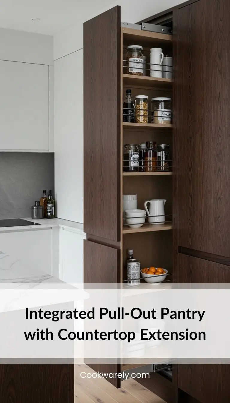 Integrated Pull-Out Pantry with Countertop Extension