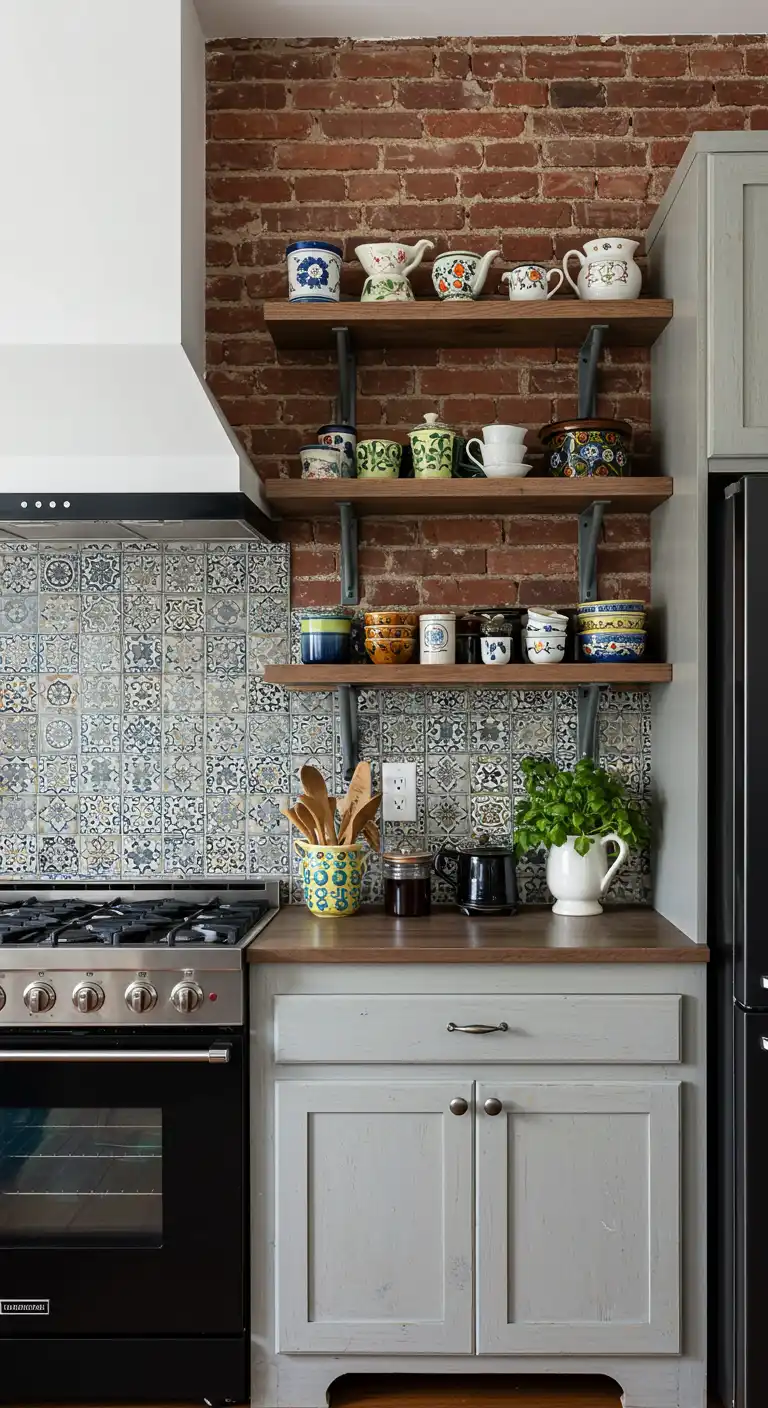 8 Exposed Brick Wall Kitchen Ideas for a Rustic and Modern Look 9 Eclectic Mix of Textures (6)