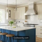 Kitchen Cabinet Color Ideas with Blue Island