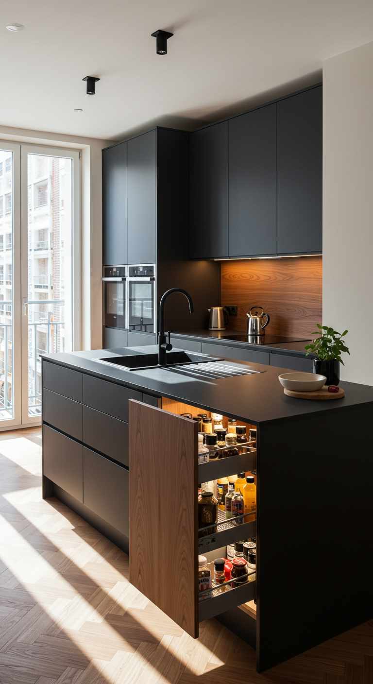 13 Compact One Wall Kitchen With Island Ideas 2 1. Multifunctional Island