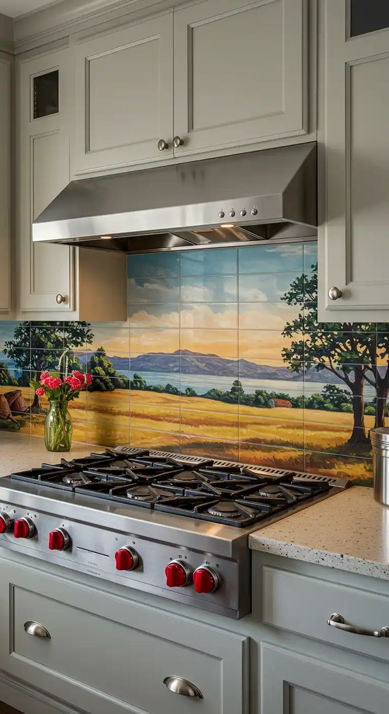 15 Stunning Kitchen Wall Mural Ideas for a Unique Touch 16 15. Murals as Backsplashes