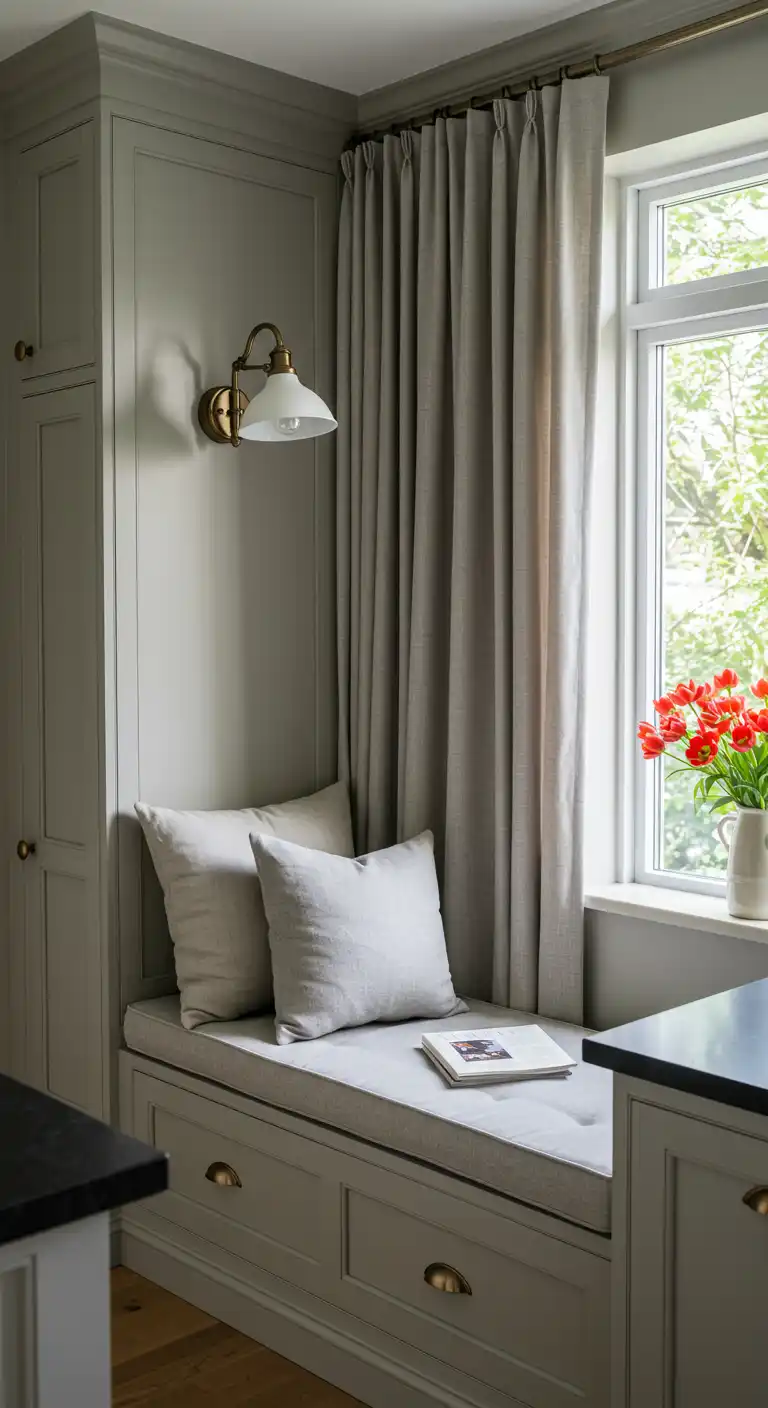 21 Creative Kitchen Nook Wall Decor Ideas You’ll Love Instantly 19 2) Window-Side Reading Retreat