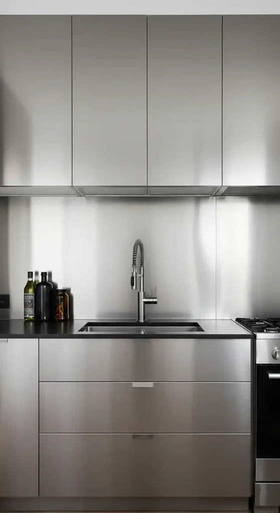 9 Trendy Kitchen Wall Paneling Ideas for a Stylish Update 9 4) Metallic Panels for a Modern Edge