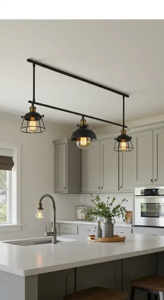 10 Brilliant Kitchen Lighting Ideas Over Island for a Stylish Glow 11 5) Industrial-Style Track Lighting