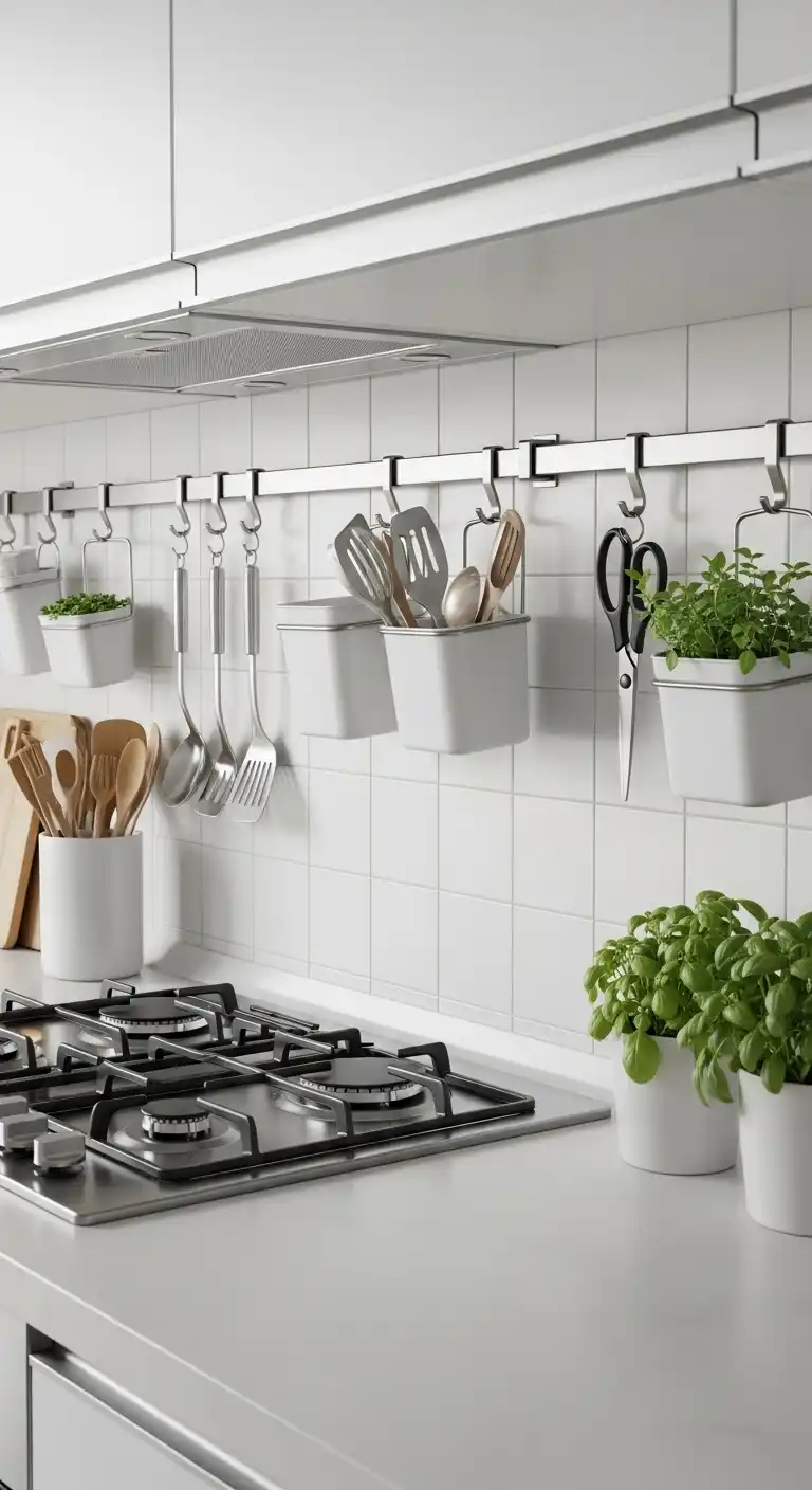 5) Sliding Rail System with Hanging Containers