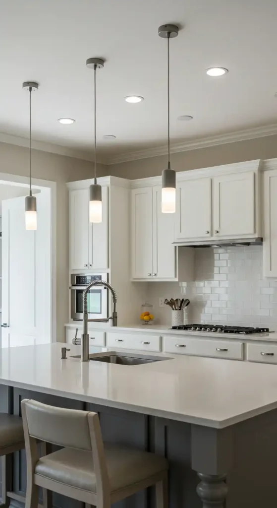 10 Brilliant Kitchen Lighting Ideas Over Island for a Stylish Glow 13 6) Recessed Lighting with Pendant Accents