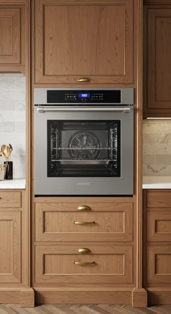 7 Modern Kitchen Wall Oven Ideas for a Sleek Setup 15 7) Oven with Custom Paneling for Seamless Integration