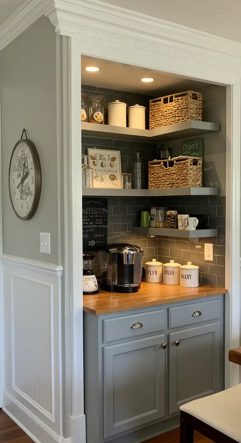 9 Cozy Kitchen Wall Nook Ideas for Extra Comfort 5 Coffee Station Corner