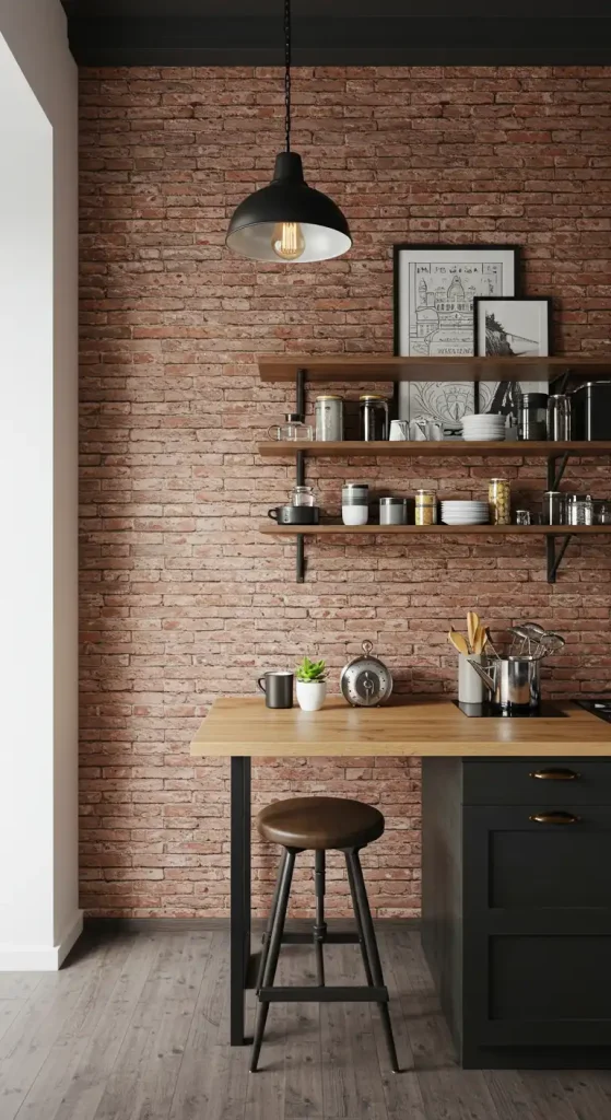 8 Creative Empty Kitchen Wall Ideas to Fill the Space Beautifully 4 Create a Statement with an Exposed Brick Wall 1