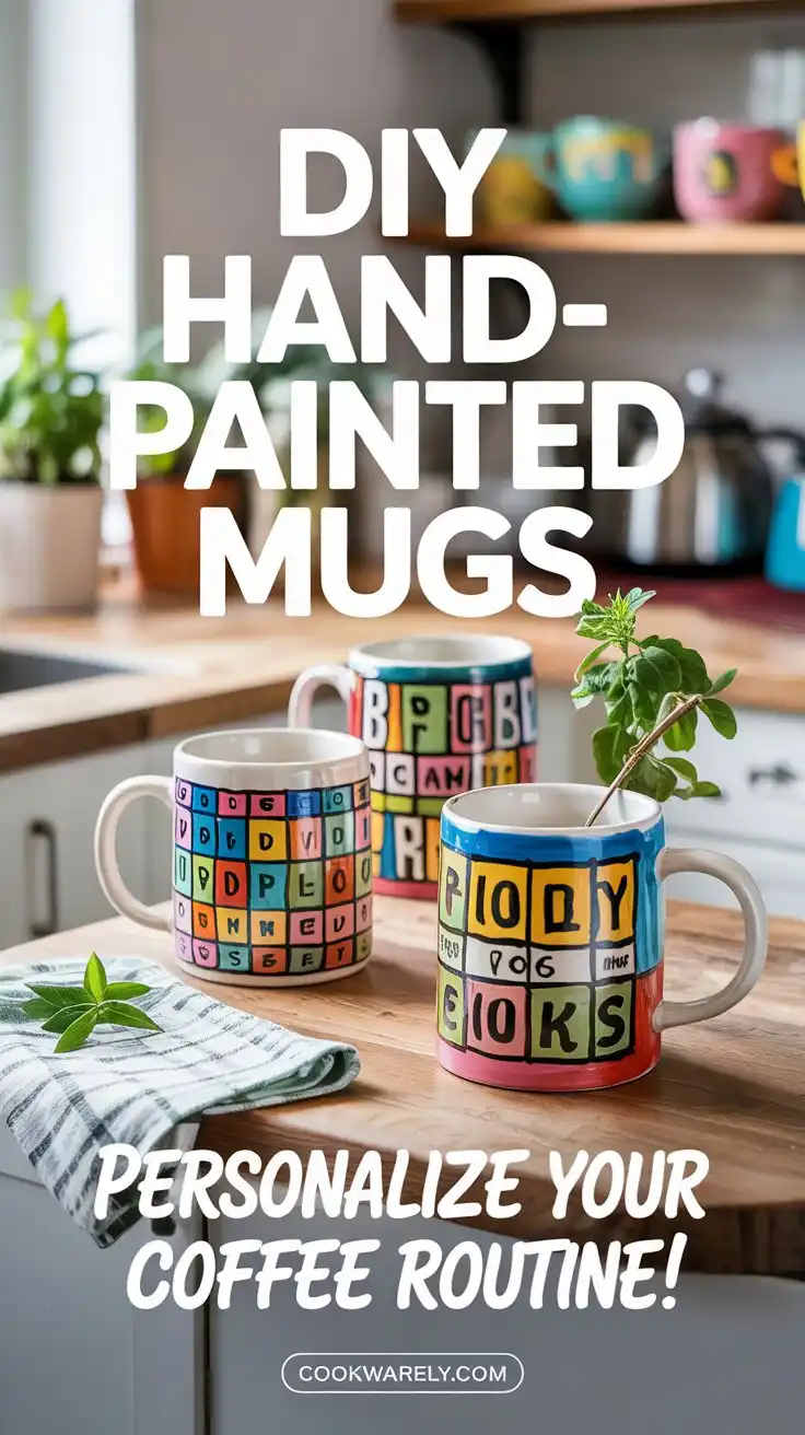 DIY Hand Painted Ceramic Mugs: How to Make Your Own Designs 2 DIY Hand Painted Ceramic Mugs pin