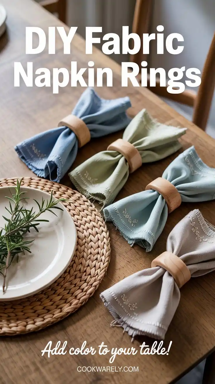 DIY Handmade Fabric Napkin Rings 2 DIY Handmade Fabric Napkin Rings pin