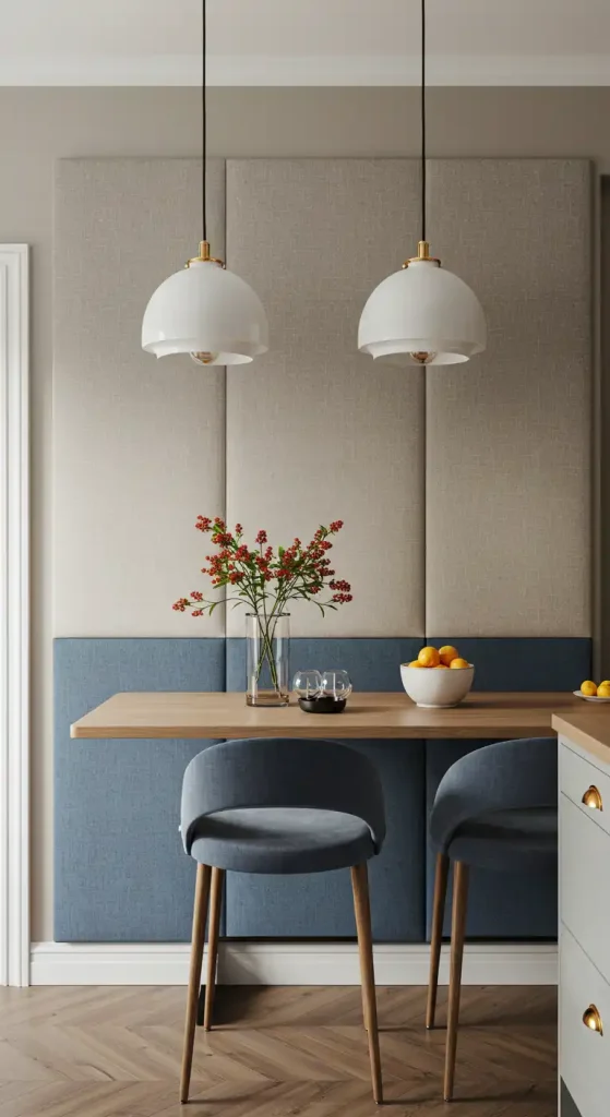 9 Trendy Kitchen Wall Paneling Ideas for a Stylish Update 18 Fabric Panels for Soft Elegance