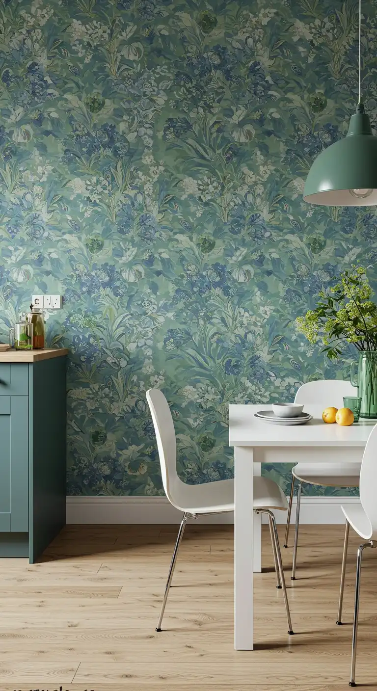 8 Creative Empty Kitchen Wall Ideas to Fill the Space Beautifully 31 Feature a Large Scale Wall Mural or Wallpaper