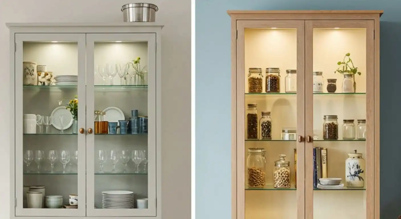 9 Glass Cabinet Display Ideas For Kitchen
