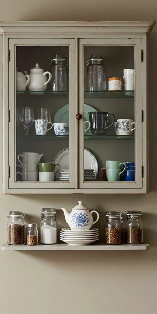 10 Eye-Catching Kitchen Wall Hanging Ideas to Try 6 Hanging Glass Display Cabinets 1