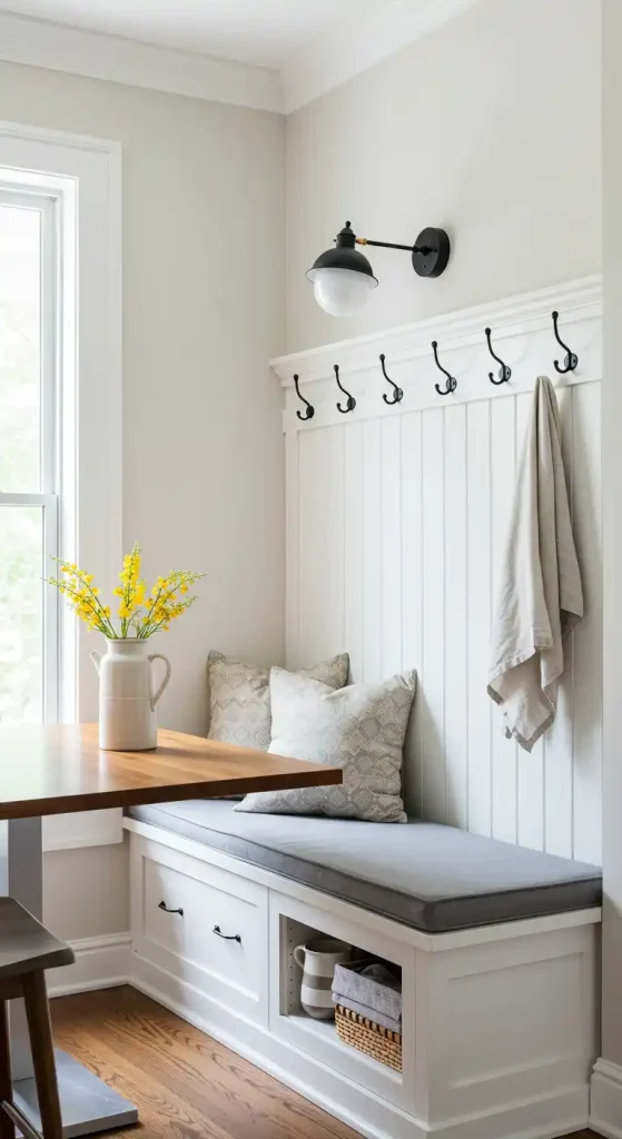 8 Creative Empty Kitchen Wall Ideas to Fill the Space Beautifully 16 Incorporate a Built-In Bench with Storage 1
