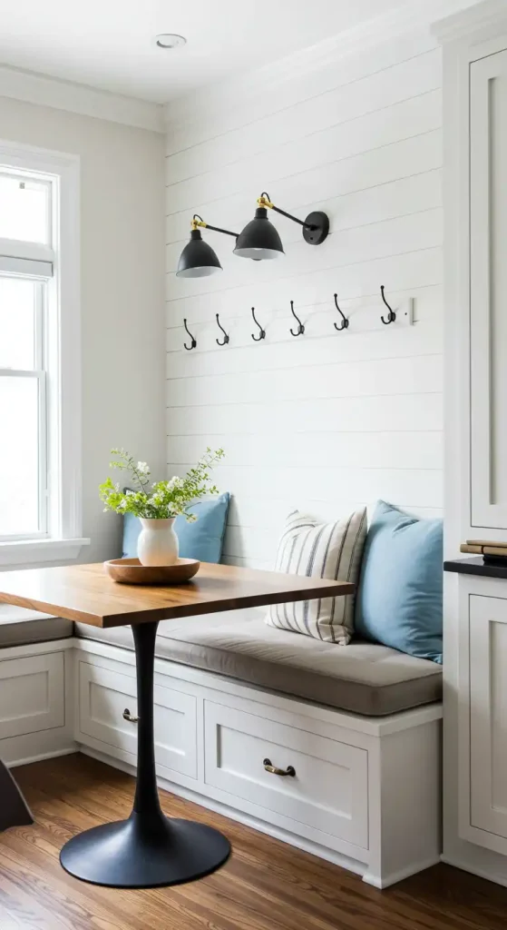 8 Creative Empty Kitchen Wall Ideas to Fill the Space Beautifully 17 Incorporate a Built-In Bench with Storage 2