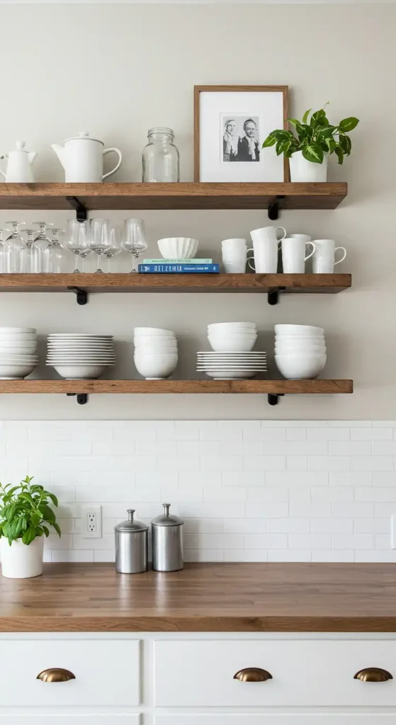 8 Creative Empty Kitchen Wall Ideas to Fill the Space Beautifully 2 Install Floating Shelves for Style and Storage 1