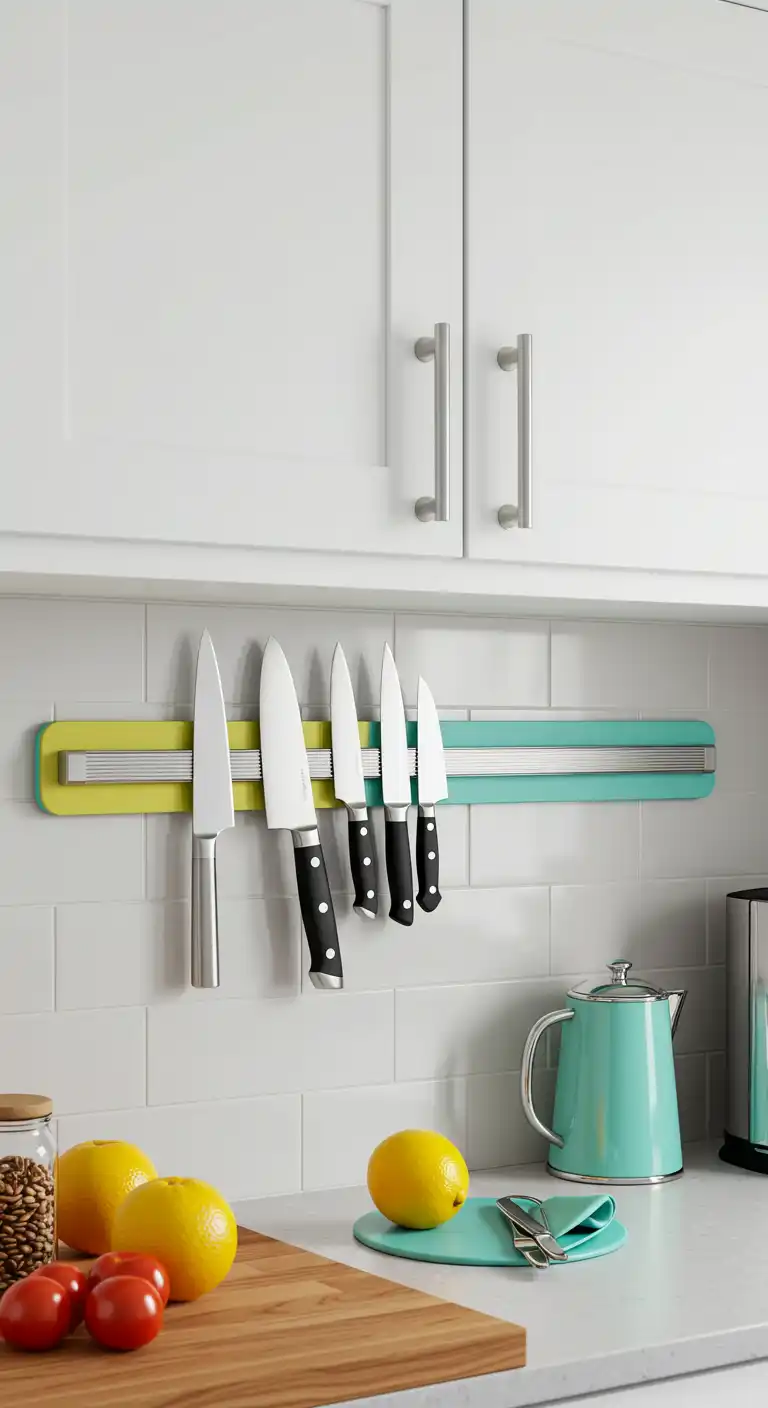 Magnetic Knife Strips with Colorful Accents (1)