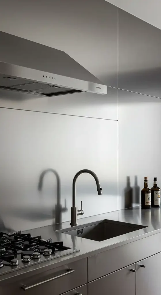 9 Trendy Kitchen Wall Paneling Ideas for a Stylish Update 8 Metallic Panels for a Modern Edge