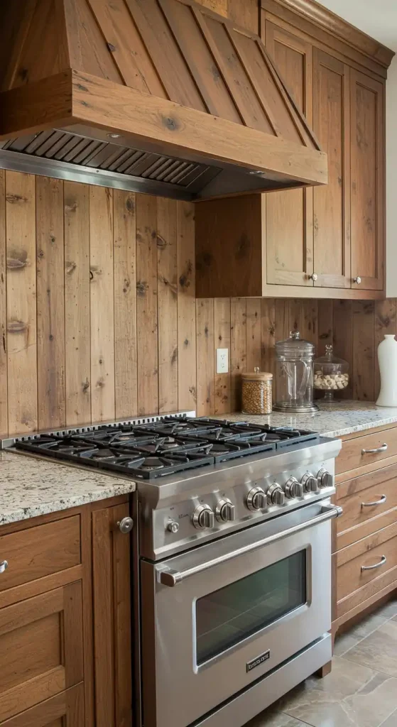 9 Trendy Kitchen Wall Paneling Ideas for a Stylish Update 6 Reclaimed Wood for Rustic Elegance